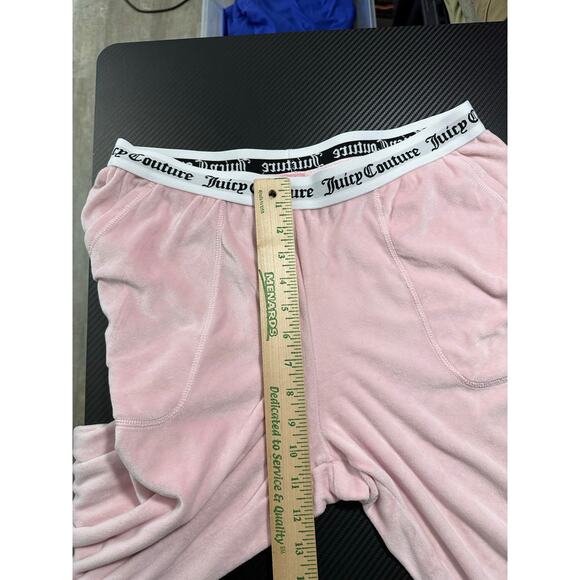 Juicy Couture Y2K  “JUICY” Jeweled Comfy Lounge Set Pink Velour Size Medium - Picture 12 of 16